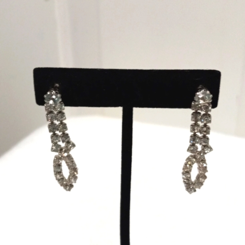 1.5" Rhinestone Earrings Pierced